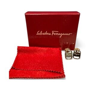 Salvatore Ferragamo Vintage Gold-Plated Gancini Clip-On Earrings
